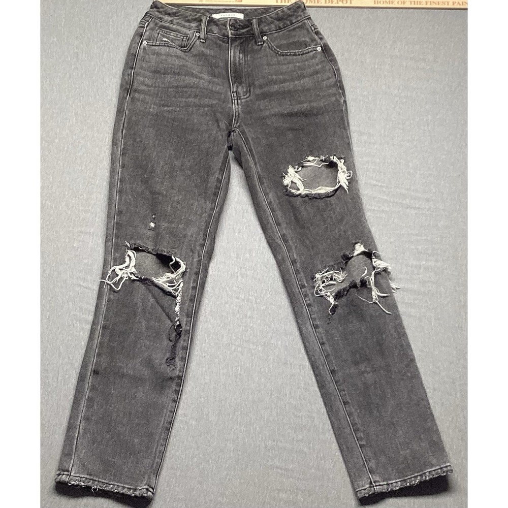 Packsun Mom Jeans Size 23 Distressed Black